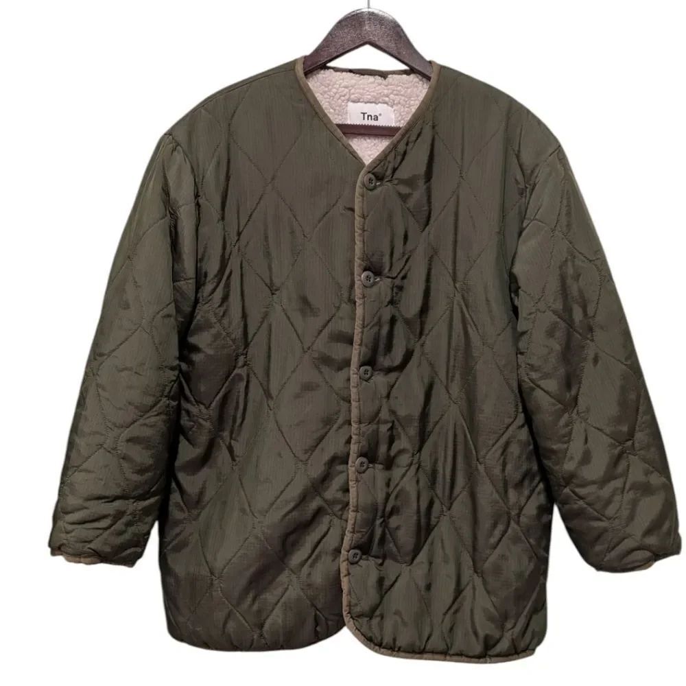Tna Aritzia Quilted Sherpa-Lined Liner Jacket - Olive Green - XS